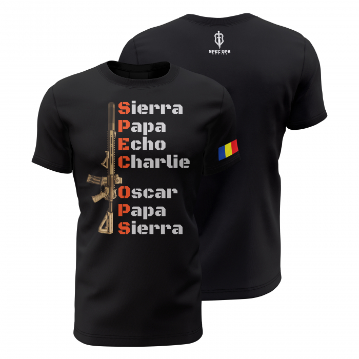 Operații Speciale - Tricou Premium din Bumbac 100%, 190 GSM, Pre-Micșorat - Negru [1]