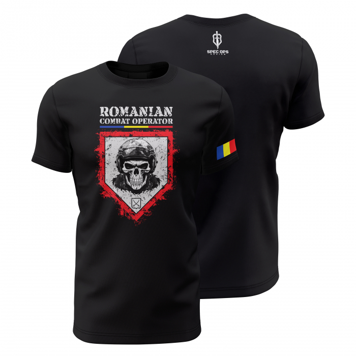 Operator de Luptă - Tricou Premium din Bumbac 100%, 190 GSM, Pre-Micșorat - Negru [1]