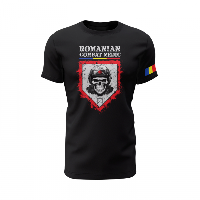 Operator Medic de Luptă - Tricou Premium din Bumbac 100%, 190 GSM, Pre-Micșorat - Negru [2]
