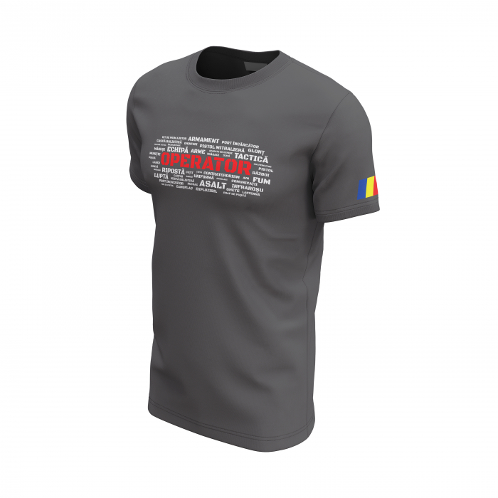 OPERATOR - Tricou Premium din Bumbac 100%, 190 GSM, Pre-Micșorat - Gri Închis [3]