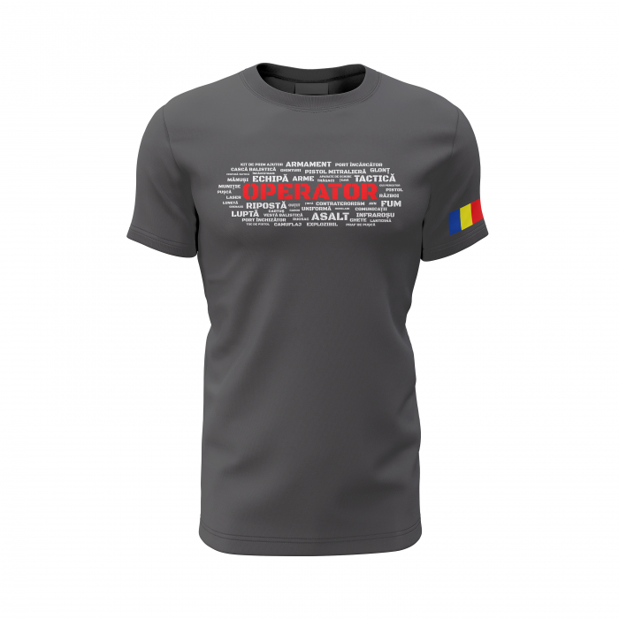 OPERATOR - Tricou Premium din Bumbac 100%, 190 GSM, Pre-Micșorat - Gri Închis [2]
