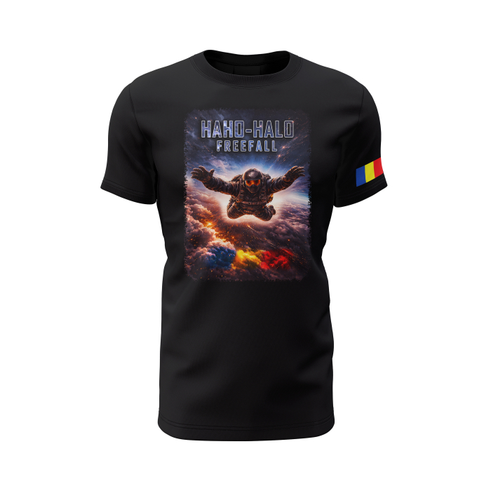 Parașutiști - Freefall V1.0 - Tricou Premium din Bumbac 100%, 190 GSM, Pre-Micșorat - Negru [2]