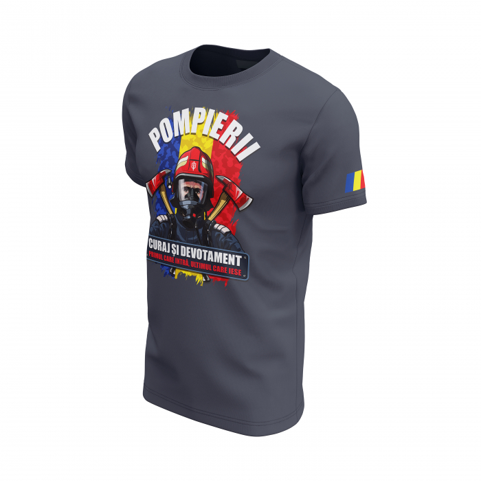 Pompierii - Tricou Premium din Bumbac 100%, 190 GSM, Pre-Micșorat - Denim [3]