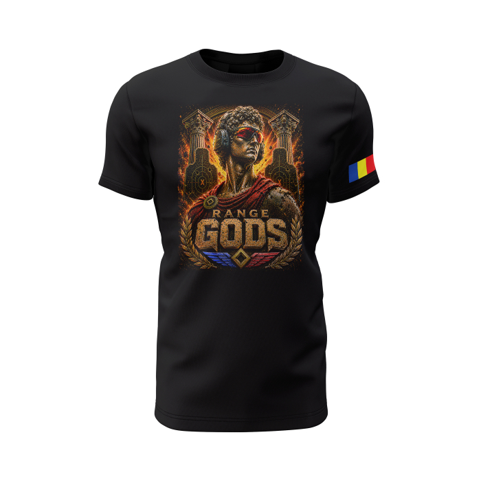Range Gods - Gold - Tricou Premium din Bumbac 100%, 190 GSM, Pre-Micșorat - Negru [2]