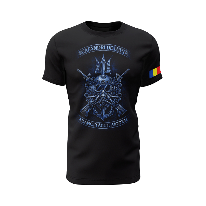 Scafandri de Luptă - Tricou Premium din Bumbac 100%, 190 GSM, Pre-Micșorat - Negru [2]