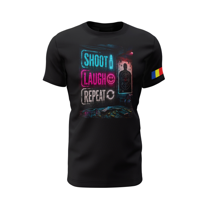 Shoot, Laugh, Repeat! - Tricou Premium din Bumbac 100%, 190 GSM, Pre-Micșorat - Negru [2]