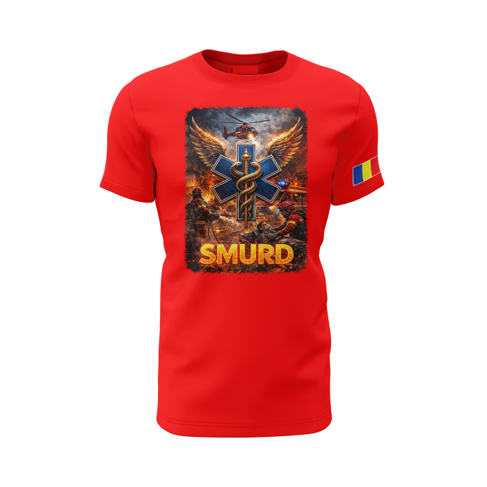SMURD V2.0 -  Tricou Premium din Bumbac 100%, 190 GSM, Pre-Micșorat - Roșu [2]