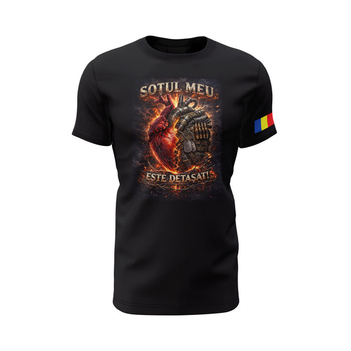 Soțul Meu - Tricou Premium din Bumbac 100%, 190 GSM, Pre-Micșorat - Negru [2]