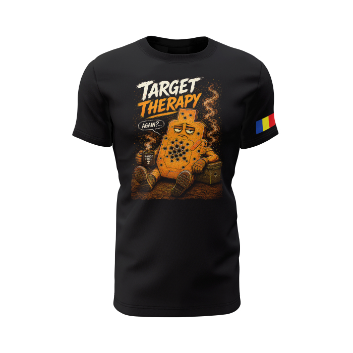 Target Therapy V1.0 - Tricou Premium din Bumbac 100%, 190 GSM, Pre-Micșorat - Negru [2]