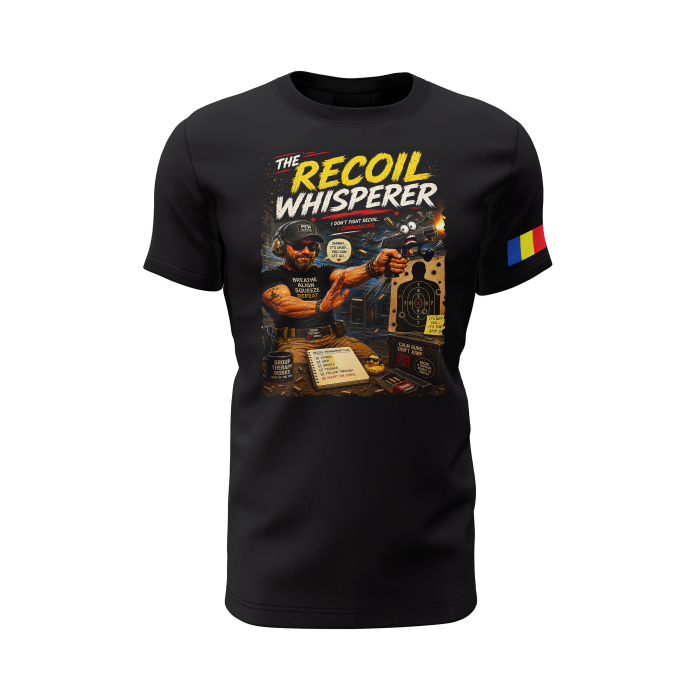 The Recoil Whisperer - Tricou Premium din Bumbac 100%, 190 GSM, Pre-Micșorat - Negru [2]