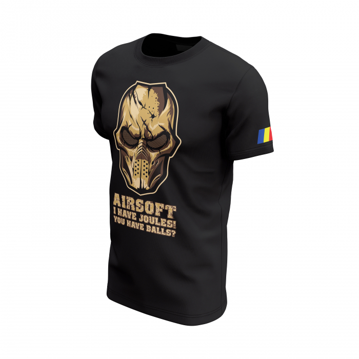 Echipa de Airsoft - Tricou Premium din Bumbac 100%, 190 GSM, Pre-Micșorat - Negru [3]