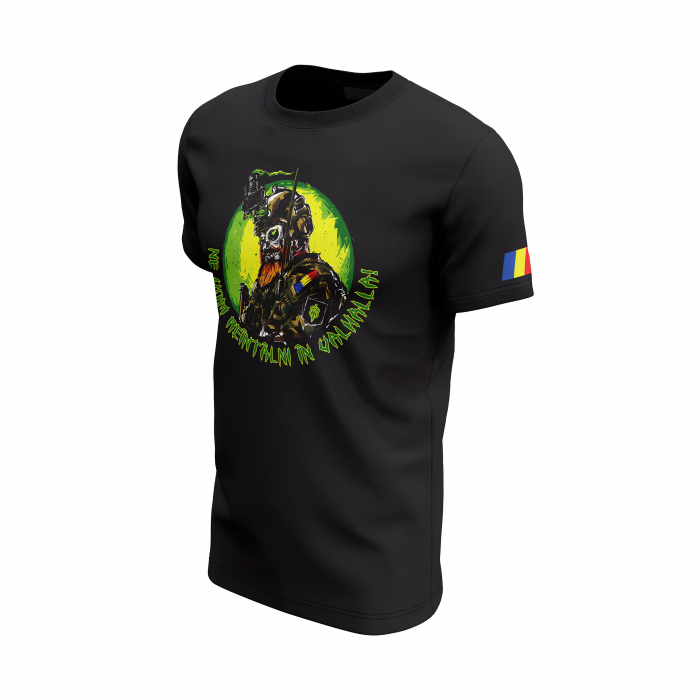 Valhalla - Tricou Premium din Bumbac 100%, 190 GSM, Pre-Micșorat - Negru [3]