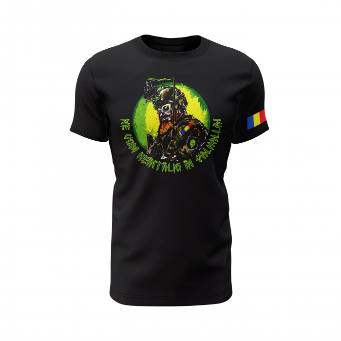 Valhalla - Tricou Premium din Bumbac 100%, 190 GSM, Pre-Micșorat - Negru [2]