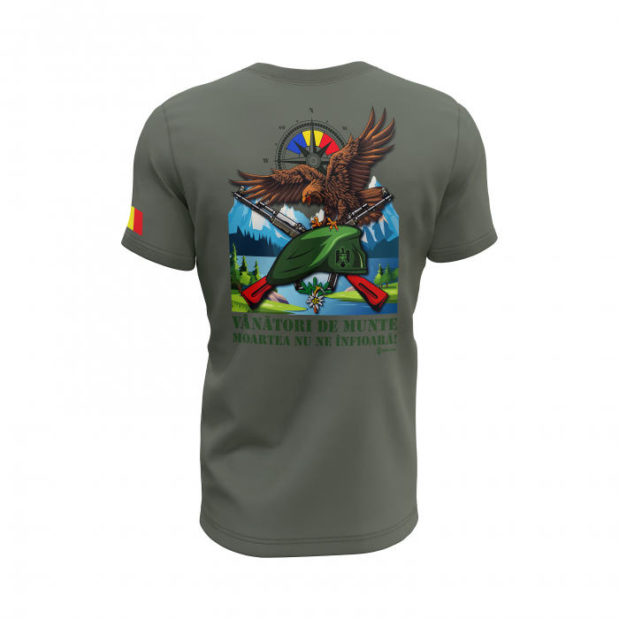 Vânători de Munte - Tricou Premium din Bumbac 100%, 190 GSM, Pre-Micșorat - Khaki [4]
