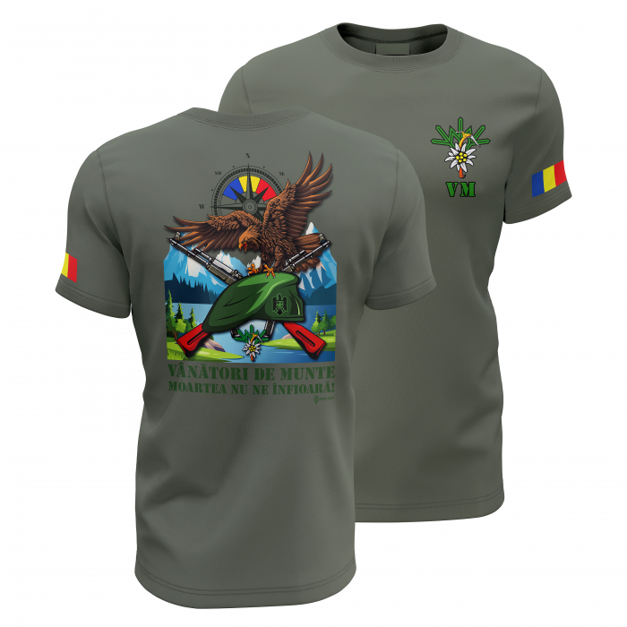 Vânători de Munte - Tricou Premium din Bumbac 100%, 190 GSM, Pre-Micșorat - Khaki [1]