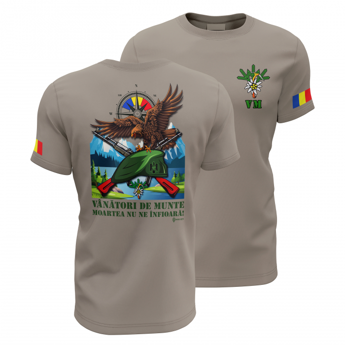 Vânători de Munte - Tricou Premium din Bumbac 100%, 190 GSM, Pre-Micșorat - Zinc [1]