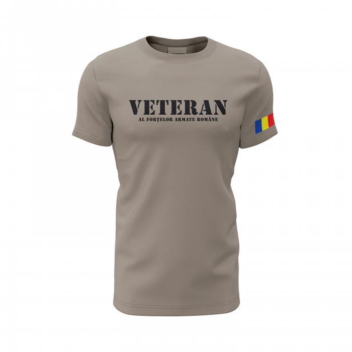 Veteran al Forțelor Armate Române - Tricou Premium din Bumbac 100%, 190 GSM, Pre-Micșorat - Zinc [2]