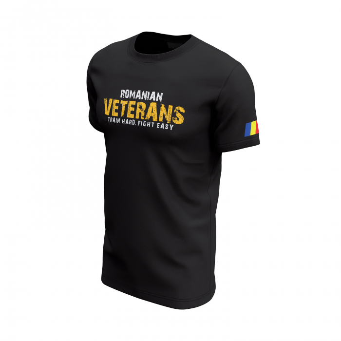 Veterani FOS - Tricou Premium din Bumbac 100%, 190 GSM, Pre-Micșorat - Negru [3]