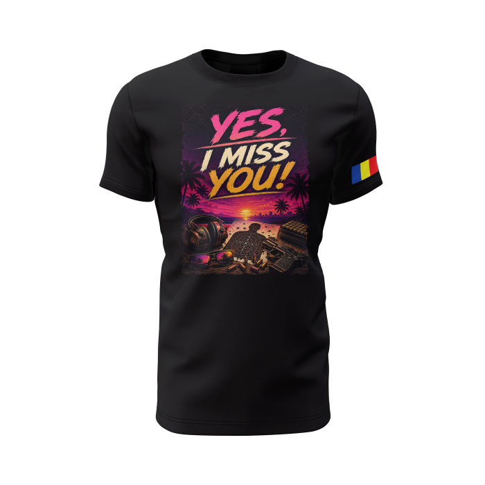 Yes, I Miss You! - Tricou Premium din Bumbac 100%, 190 GSM, Pre-Micșorat - Negru [2]