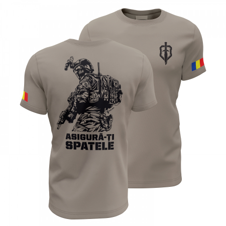 Toate Produsele Spec Ops Design - Asigură-ți Spatele - Tricou Premium din Bumbac 100%, 190 GSM, Pre-Micșorat - Zinc