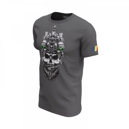 Barbă Tactică - Tricou Premium din Bumbac 100%, 190 GSM, Pre-Micșorat - Gri Închis [2]