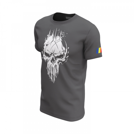 Craniu Gri - Tricou Premium din Bumbac 100%, 190 GSM, Pre-Micșorat - Gri Închis [2]