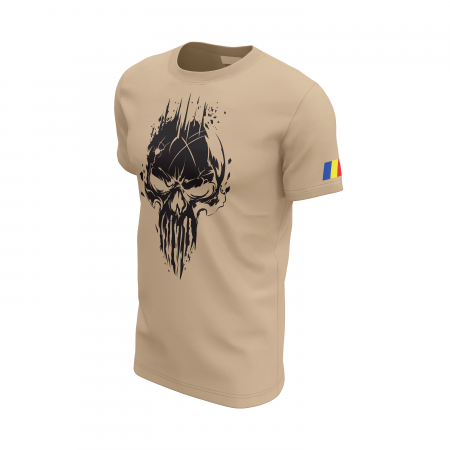 Craniu Negru - Tricou Premium din Bumbac 100%, 190 GSM, Pre-Micșorat - Crem [2]