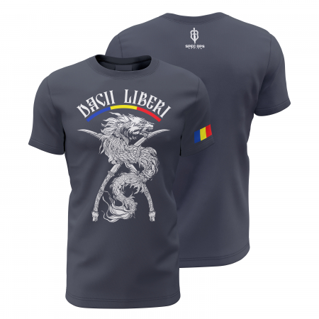 Toate Produsele Spec Ops Design - Dacii Liberi - Tricou Premium din Bumbac 100%, 190 GSM, Pre-Micșorat - Denim