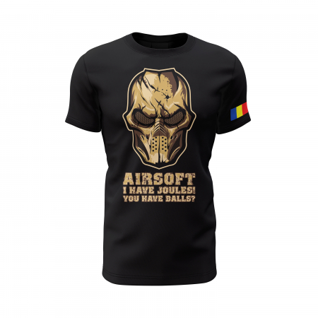 Echipa de Airsoft - Tricou Premium din Bumbac 100%, 190 GSM, Pre-Micșorat - Negru [1]