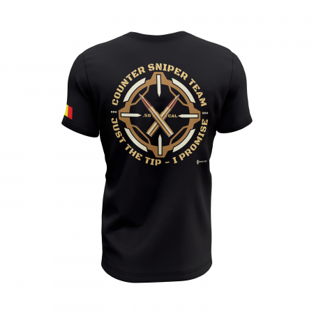 Echipa de Contra Lunetişti - Tricou Premium din Bumbac 100%, 190 GSM, Pre-Micșorat - Negru [3]