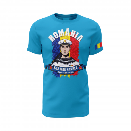 Forțele Navale - Tricou Premium din Bumbac 100%, 190 GSM, Pre-Micșorat - Albastru [1]