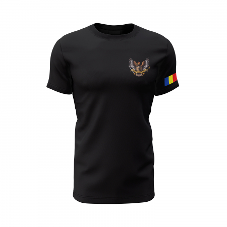 Forțele Speciale Române - Tricou Premium din Bumbac 100%, 190 GSM, Pre-Micșorat - Negru [1]