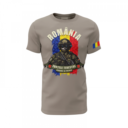 Forţele Terestre - Tricou Premium din Bumbac 100%, 190 GSM, Pre-Micșorat - Zinc [1]