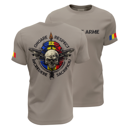 Operaţii Speciale - Frați de Arme "Craniu" - Tricou Premium din Bumbac 100%, 190 GSM, Pre-Micșorat - Zinc