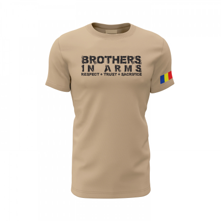 Fraţi de Arme - Tricou Premium din Bumbac 100%, 190 GSM, Pre-Micșorat - Crem [1]