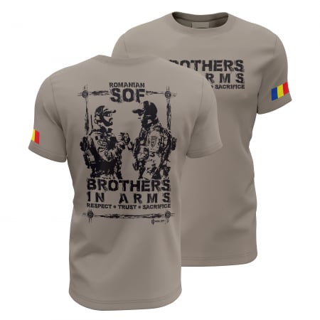Patriotic - Frați de Arme - Tricou Premium din Bumbac 100%, 190 GSM, Pre-Micșorat - Zinc