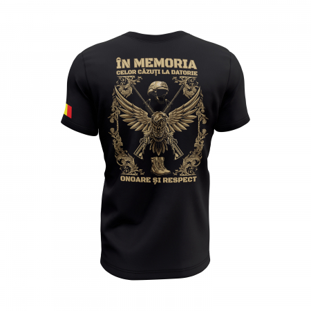 În Memoria - Tricou Premium din Bumbac 100%, 190 GSM, Pre-Micșorat - Negru [3]