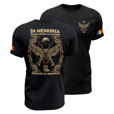 Pompierii - În Memoria - Tricou Premium din Bumbac 100%, 190 GSM, Pre-Micșorat - Negru
