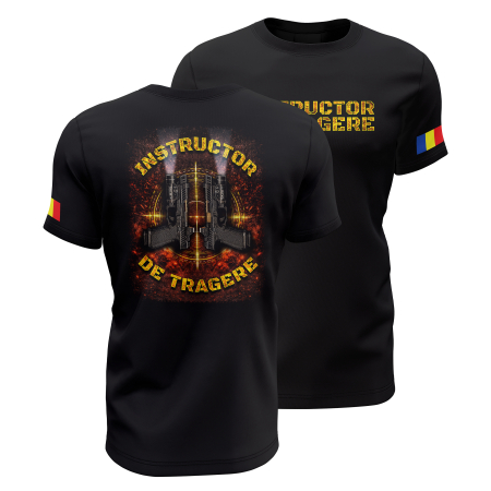 Toate Produsele Spec Ops Design - Instructor de Tragere V1.0 -  Tricou Premium din Bumbac 100%, 190 GSM, Pre-Micșorat - Negru