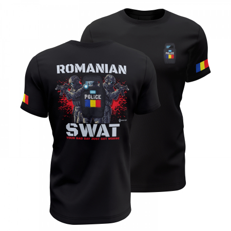 Patriotic - Intervenție şi Acțiuni Speciale - Tricou Premium din Bumbac 100%, 190 GSM, Pre-Micșorat - Negru