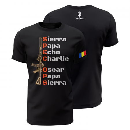 Toate Produsele Spec Ops Design - Operații Speciale - Tricou Premium din Bumbac 100%, 190 GSM, Pre-Micșorat - Negru