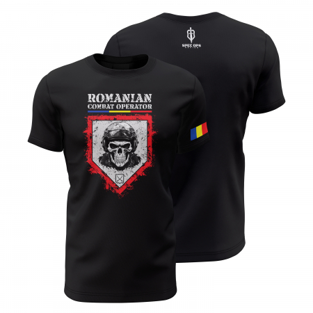 Poliţie - Operator de Luptă - Tricou Premium din Bumbac 100%, 190 GSM, Pre-Micșorat - Negru