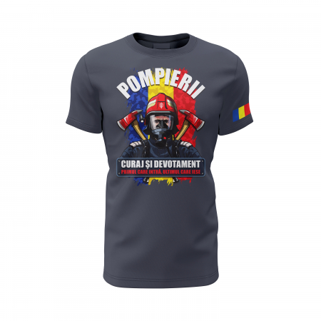 Pompierii - Tricou Premium din Bumbac 100%, 190 GSM, Pre-Micșorat - Denim [1]