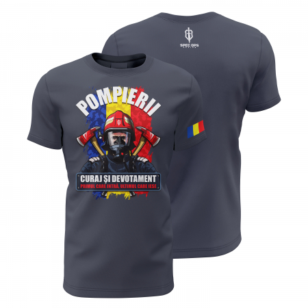 Pompierii - Pompierii - Tricou Premium din Bumbac 100%, 190 GSM, Pre-Micșorat - Denim