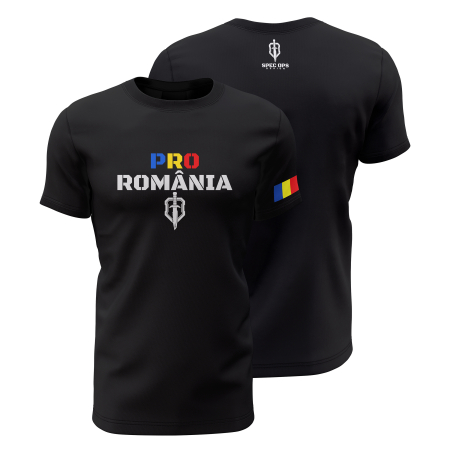 Motivațional - Pro România V1.0 - Tricou Premium din Bumbac 100%, 190 GSM, Pre-Micșorat - Negru