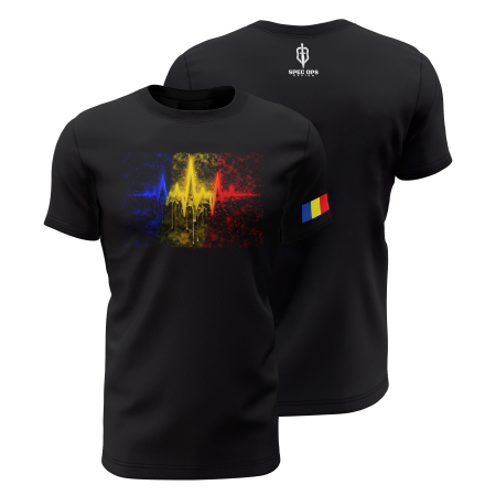 De Colecție - Romanian Bloodline - ROU - Tricou Premium din Bumbac 100%, 190 GSM, Pre-Micșorat - Negru
