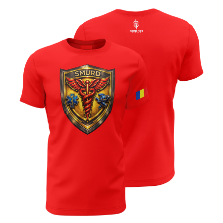 Noutăţi - SMURD V1.0 -  Tricou Premium din Bumbac 100%, 190 GSM, Pre-Micșorat - Roșu