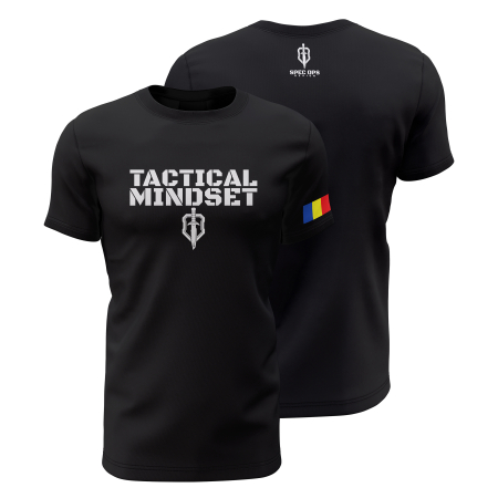 Motivațional - Tactical Mindset - Tricou Premium din Bumbac 100%, 190 GSM, Pre-Micșorat - Negru