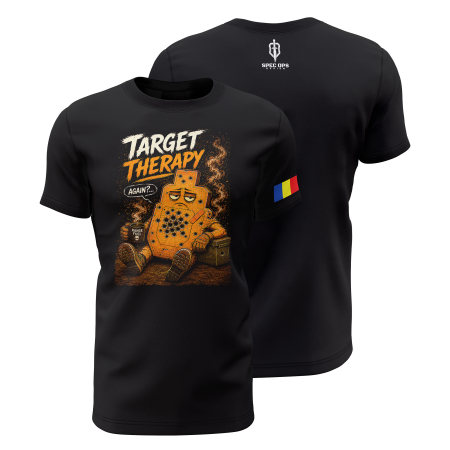 TIR SPORTIV [Arme de Foc] - Target Therapy V1.0 - Tricou Premium din Bumbac 100%, 190 GSM, Pre-Micșorat - Negru