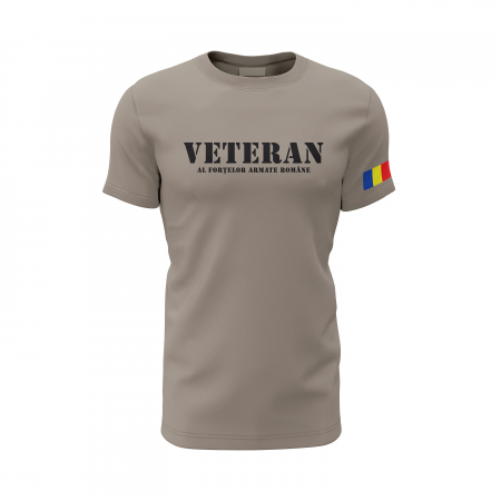 Veteran al Forțelor Armate Române - Tricou Premium din Bumbac 100%, 190 GSM, Pre-Micșorat - Zinc [1]